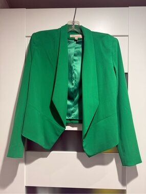 Philosophy Emerald Green Draped Open-Front Blazer